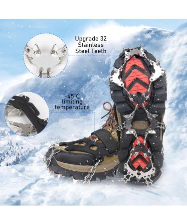Bluever Ice Klampen Crampons - 32 Stainless Steel Spikes for Mountain Shoes | Ideal for Hiking Trekking Climbing & Winter Activities | XL Size Available - Buy Online on GoSupps.com