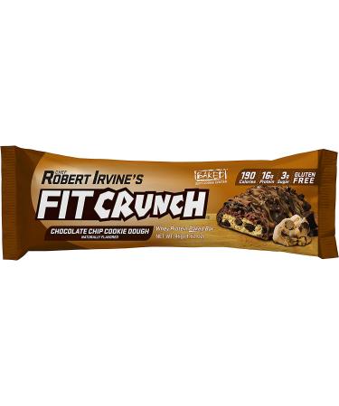 FITCRUNCH Snack Size Protein Bars - Robert Irvine's 6-Layer Baked Bar with Soft Cake Core - 3g Sugar (6 Bars, Chocolate Chip Cookie Dough) - Buy Online on GoSupps.com