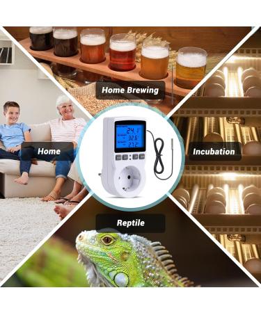Inkbird Plus Digital Terrarium Thermostat Socket | Heating & Cooling Temperature Controller for Greenhouse & Reptiles | EU Connector Timer & Probe Included - Buy Online on GoSupps.com
