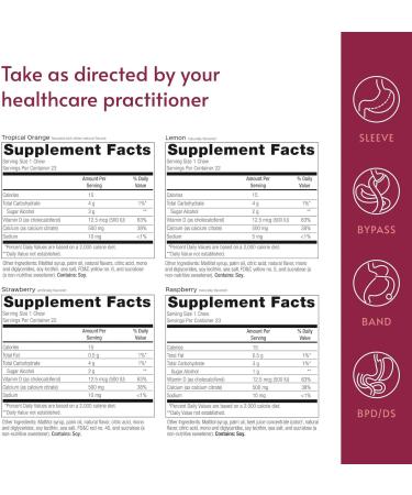 Bariatric Advantage Calcium Citrate Chewy Bites 500 mg - Highly Absorbable & Digestible - Vitamin D3 - Easily Chewable Calcium Supplement - Assorted Fruit - 90 Count - Buy Online on GoSupps.com