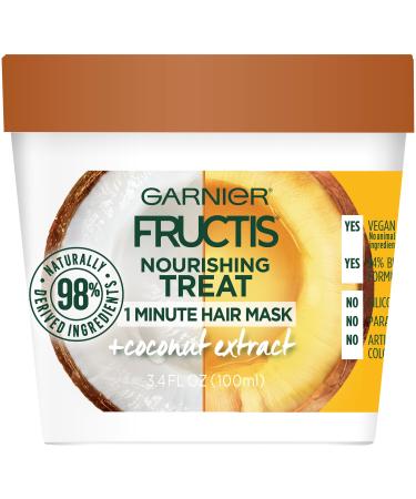 Garnier Fructis Nourishing Treat 1 Minute Hair Mask + Coconut Extract 3.4 fl oz (100 ml)