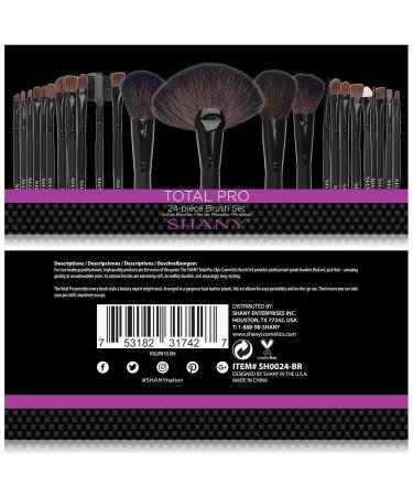 SHANY 24 Count Studio Quality Makeup Brush Set with Leather Pouch - Foundation Powder Eyeshadow Concealer & Liner Brushes for Flawless Application - International Shipping Available - Buy Online on GoSupps.com