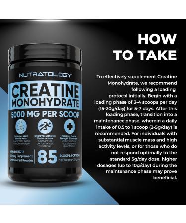 Creatine Monohydrate Powder 425g - For Increased Muscle Growth & Performance - Pre-workout Muscle Builder - Supports Athletic Performance - Creatine Powder for Workouts - 85 Servings 425.00 g (Pack of 1) - Buy Online on GoSupps.com