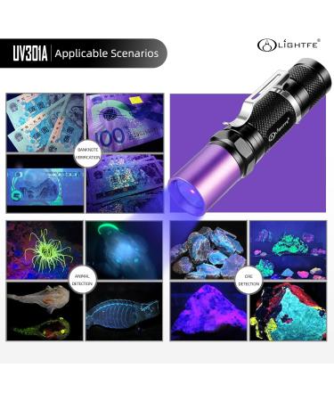 Lightfe UV Flashlight UV301A - 395NM High Performance UV Black Light for UV Glue Mineral Glow Detection & Pet Urine Spotting - International Shipping Available - Buy Online on GoSupps.com