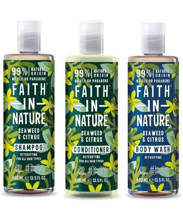Faith In Nature Seaweed & Citrus Shampoo Conditioner & Shower Gel Trio