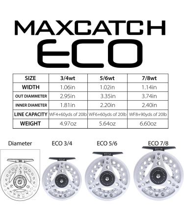 Maxcatch ECO Large Arbor Fly Fishing Reel - Pre-Loaded Combo | Silver Reel & Moss Green Line 3/4wt | Maximumcatch - Buy Online on GoSupps.com