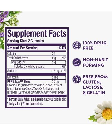 ZzzQuil PURE Zzzs Melatonin Gummies Sleep Aid Melatonin 2mg with Chamomile & Lavender Melatonin Sleep Gummies Sleep Aids for Adults Wildberry Vanilla Flavored 24 Sleep Gummies Wildberry Vanilla 24 count (Pack of 1) - Buy Online on GoSupps.com