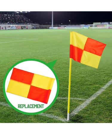 Soccer Referee Flags - Set of 4 Portable Big Square Corner Flags for Soccer Field & Volleyball Training - Buy Online on GoSupps.com