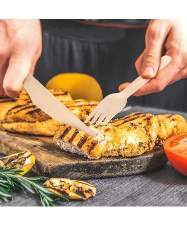 100Pcs Eco-Friendly Wooden Forks - Biodegradable & Compostable Disposable Wooden Forks for Eating - Sustainable Alternative to Plastic Utensils - Buy Online on GoSupps.com