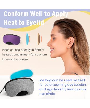 Flyangle Heated Eye Mask - Electric Hot/Cold USB Compress for Dry Eyes - Temperature & Time Control - Purple - Buy Online on GoSupps.com