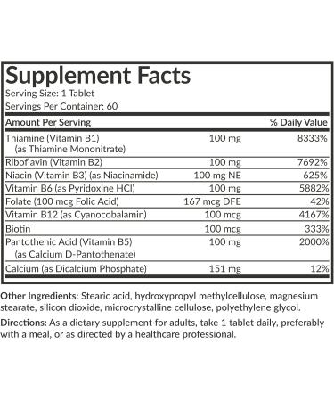 Futurebiotics Super B 100 Sustained Release Vitamin B Complex Non-GMO 60 Vegetarian Tablets 60 Count (Pack of 1) - Buy Online on GoSupps.com