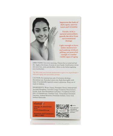 Elastalift Vitamin C + Turmeric Oil Anti-Aging Serum | Brighten & Hydrate Skin | 1.75 Fl Oz - Buy Online on GoSupps.com