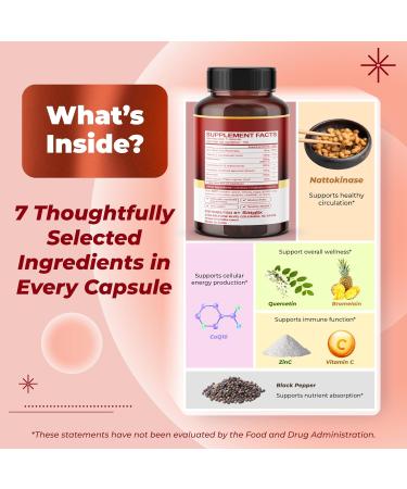Nattokinase with CoQ10 + Red Yeast Rice Quercetin + Bromelain -Immune Booster (150-day Supply (Pack of 1)) - Buy Online on GoSupps.com