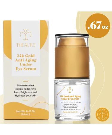 24k Gold Anti-Aging Under Eye Serum - Eliminate Dark Circles Brighten & Hydrate - Enriched with Vitamin C Collagen & Hyaluronic Acid - 20 ml Potent Lift - Buy Online on GoSupps.com