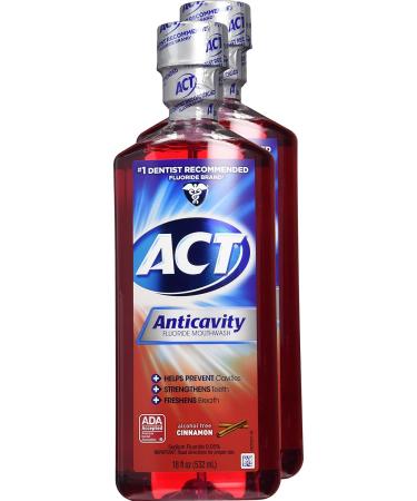 ACT Alcohol Free Fluoride Rinse Cinnamon 18 Fl Oz - Pack of 2 | Anticavity Dental Care - Buy Online on GoSupps.com
