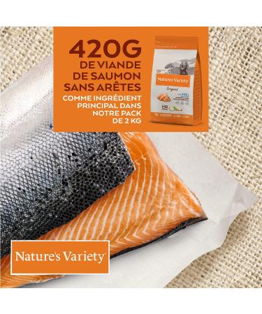 Nature's Variety Original No Grain - Dry Dog Food for Medium and Large Breed Adult Dogs - Grain Free - with Boneless Salmon - 2kg - Buy Online on GoSupps.com