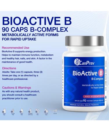 CanPrev BioActive B Vitamin 90 V-Caps 30-Day Supply - B Vitamin Blend with B1 B2 B3 B5 B6 B12 Folate Biotin Choline & Inositol - Perfect for Men & Women - Support Energy & Metabolic Functions 90 count (Pack of 1) - Buy Online on GoSupps.com