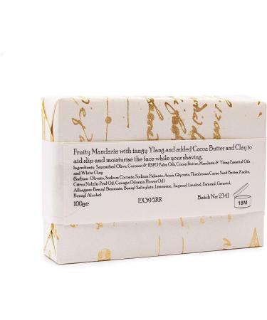 Natural Handmade Shave Soap Bar with Mandarin & Ylang | Clovelly Soap Co | 100g - Buy Online on GoSupps.com