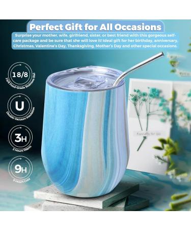 Birthday Gifts for Women Relaxing Spa Care Package with Wine Tumbler Bath Bombs Candle & Socks Self Care Gift Box for Her - Buy Online on GoSupps.com