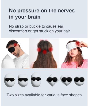 Acousdea Large No Strap Sleeping Eye Mask for Men and Women - 100% Light Block-Out, Comfortable, Soft, Side-Sleeper Friendly - Best for Traveling - Zero Pressure Eye Mask for Sleeping - 1 Count - Buy Online on GoSupps.com