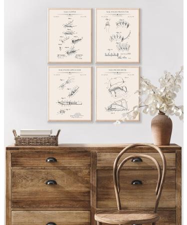 Poster Master 4-Piece Nail Clipper Blueprint Poster - Nail Polish Protector Patent Print - Polish Applicator Art - Dryer Art - Salon Art - Technical Drawing Art - Salon Decor - 8x10 UNFRAMED Wall Art Nail Salon 8x10 - Buy Online on GoSupps.com
