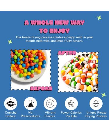  FREEZY FREEZE-DRIED Freezy Freeze Dried Candy Bundle Pack of 2 (Rainbow Mix + Original Mix) 240 g Colourful Rainbow Bites Original Skittles Sour American Crunchy Sweet Squishes Fruittella Blue Jacks & Marshmallow - Buy Online on GoSupps.com
