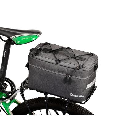 Disconano 8L Multifunctional Bicycle Rear Rack Bag Can Carry Basketball/Football/Helmet, Can Be Used as Hand Bag/Ice Bag/Lunch Bag Gray