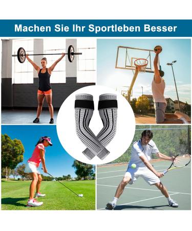 Ruilala Elbow Bandage Compression - Breathable Non-Slip Support for Tennis Golf Arthritis & Tendonitis - 2-Piece Set for Men & Women (Gray Large) - Buy Online on GoSupps.com