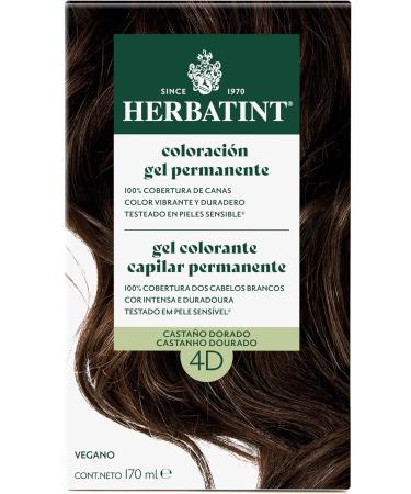  Herbatint Herbatint Permanent Hair Colour 4D Golden Brown 170 ml No Ammonia Optimal Coverage of Grey Hair for Sensitive Skin with 8 Organic Natural Extracts - Buy Online on GoSupps.com