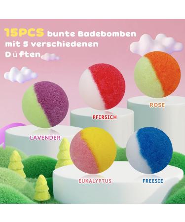 Bath Bomb Gift Set - 15 Natural Bath Bombs 5 Luxurious Fragrances | Perfect Mother's Day Gift - Buy Online on GoSupps.com