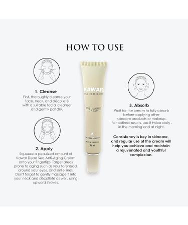 KAWAR Dead Sea Anti-Aging Face & Neck Cream | Hyaluronic Acid Collagen & Niacinamide | Best Anti-Wrinkle Moisturizer for Men & Women - 1 oz - Buy Online on GoSupps.com