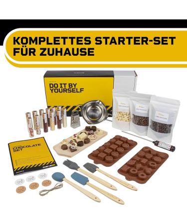 Diabys DIY Chocolate Kit | Make Your Own Chocolates with Natural Ingredients | 12 Toppings | Perfect Gift for Kids & Adults | Ideal for Birthdays & Easter | Beginner Praline Set - Buy Online on GoSupps.com