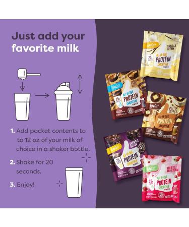 FlavCity Grass Fed Whey Protein Powder - Variety Pack - 25g Protein & 10g Collagen - 5 Single Serve Packets - Made with Organic Reishi & Cordyceps - Gluten Free & No Added Sugars - Buy Online on GoSupps.com