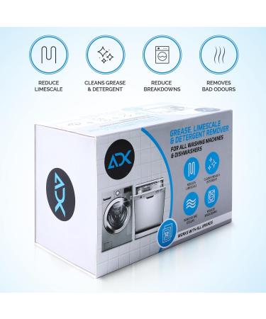 ADK Washing Machine Cleaner Limescale Descaler Detergent & Antibacterial Smells Remover Sachets Keeps Dishwasher and Washing Machines Fresh Cleaning Mould and Smelly Odour (1 Box has 12 Sachets) - Buy Online on GoSupps.com