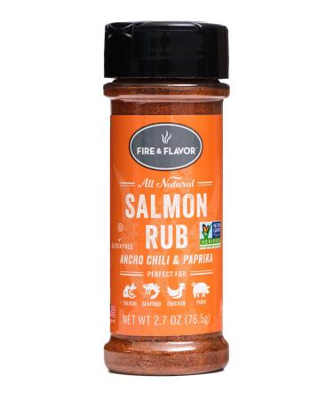 Fire & Flavor Salmon Rub & Everyday Seasoning, All-Natural, Sweet & Smoky, 2.7 Oz Salmon & Everyday Rub