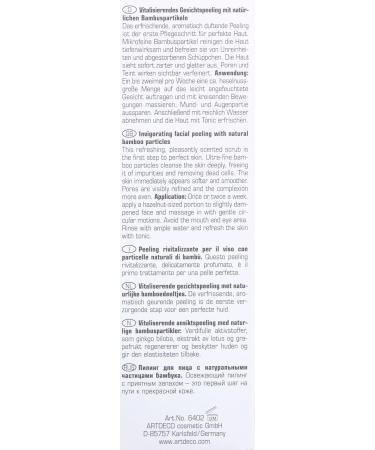 ARTDECO Bamboo Face Scrub - Refreshing 50ml Facial Scrub for Women | International Shipping Available - Buy Online on GoSupps.com