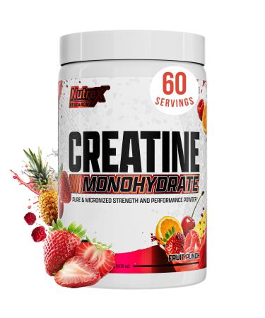 Nutrex Research Flavored Creatine Powder Fruit Punch | 5g Creatine Mixes Easily | Supports Energy Muscle Growth Energy and Performance | 60 Servings (60 Servings Fruit Punch) Fruit Punch 13.75 Ounce (Pack of 1)