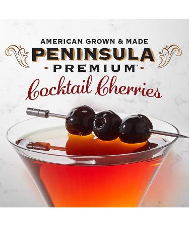 Peninsula Premium Cocktail Cherries - Award-Winning Deep Burgundy-Red Cherries in Silky Smooth Rich Syrup - Luxe Fruit-Forward Sweet-Tart Flavor - American Grown & Made - 20 oz (2-Pack) - Buy Online on GoSupps.com