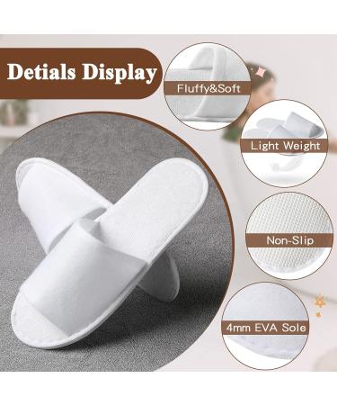 48 Pairs White Disposable Spa Slippers for Women Men - Non-Slip Guest Slippers for Hotel, Travel, Home, Party - Open Toe - Buy Online on GoSupps.com
