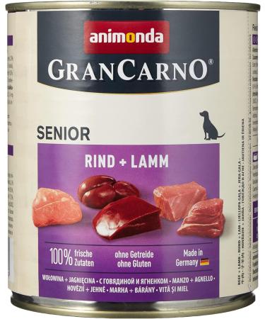 Animonda Grancarno Senior Dog Food 6 x 800g - Beef & Lamb Wet Food for Dogs 7+ Years - Buy Online on GoSupps.com