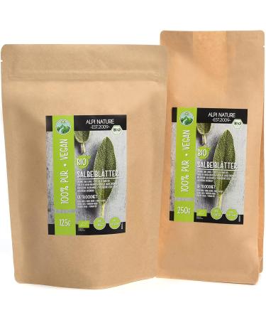 Organic whole sage leaves (250g) whole organic sage controlled organic sage leaves delicately dried 100% pure and natural - Buy Online on GoSupps.com