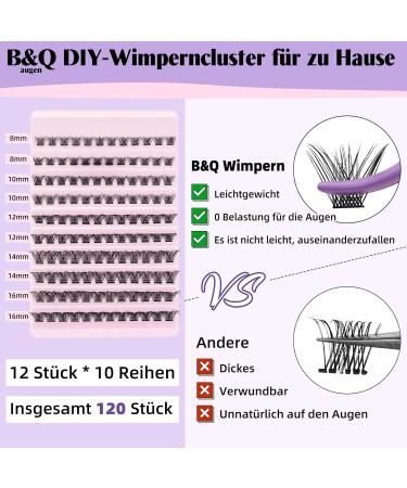 Eyelash Extensions 120PCS - D 8-16 Mix Fake Lashes | Natural DIY Eyelash Extensions | B&Q F01 - Buy Online on GoSupps.com
