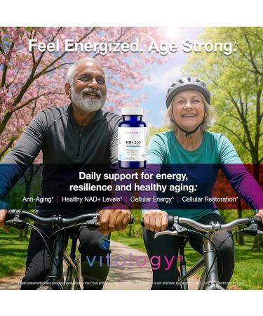 Vitology NR+ 300 | Nicotinamide Riboside 300mg with Resveratrol 50mg | Supports NAD+ Levels, Cellular Energy & Healthy Aging | 60 Capsules - Buy Online on GoSupps.com