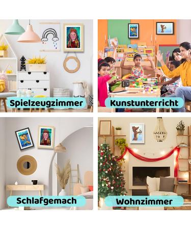 Apomkjoe A4 Children s Drawing Picture Frame Set - Foldable Solid Wood & Front Opening - Ideal for Schools & Homes - Buy Online on GoSupps.com