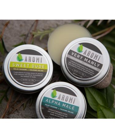 Aromi Solid Cologne | Sandalwood Musk Woods and Bergamot Fragrance Travel Alcohol-Free Wax-Based Scent Vegan Cruelty-free Men's Stocking Stuffer Gift (Very Manly) - Buy Online on GoSupps.com
