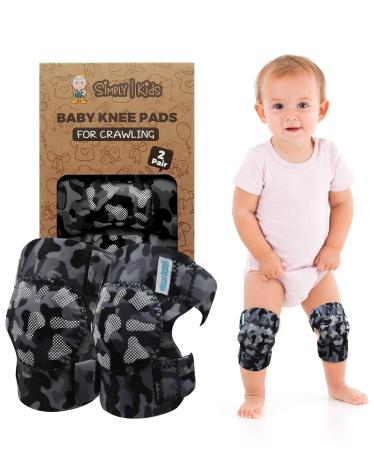 Simply Kids Baby Knee Pads for Crawling (2 Pairs) | Protector for Toddler Infant Girl Boy (2nd Gen) Snow camo