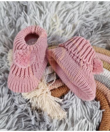 Royal Icon Newborn Baby Booties 0-3 Months Pom Pom Bootees for Boys and Girls - RI408 Rose Gold White RI377 - Buy Online on GoSupps.com