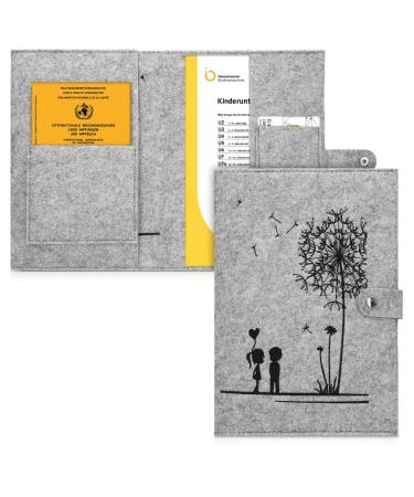 KWMobile shell for the German investigation book from Filz - U -Book Shout and vaccination pass Case with extra subjects - Cover Pusteblume Love Pusteblume Love 01-25