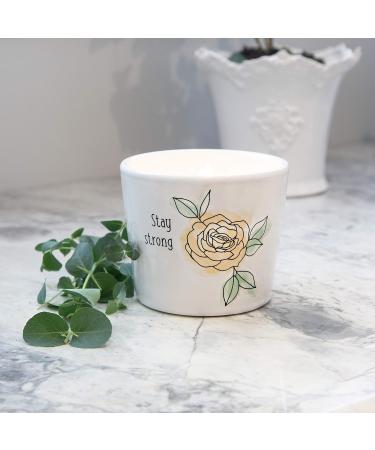 Buy Pavilion Gift Company Stay Strong 8oz Soy Wax Candle - Tranquility Stoneware Vessel White | International Shipping Available - Buy Online on GoSupps.com
