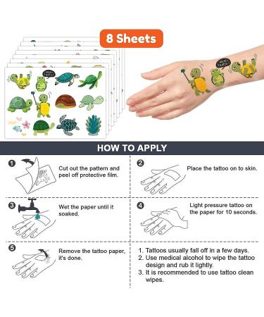Sea Turtle Temporary Tattoos - 96PCS Ocean Theme Stickers for Birthday Party Decor and Classroom Prizes - Buy Online on GoSupps.com